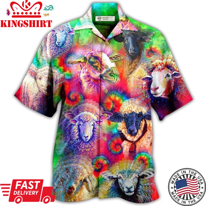 Sheep Animals Colorful Sheeps Hawaiian Shirt