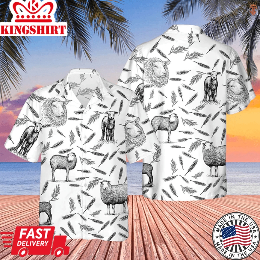 Sheep Pattern All Printed 3D Trendy Hawaiian Shirt