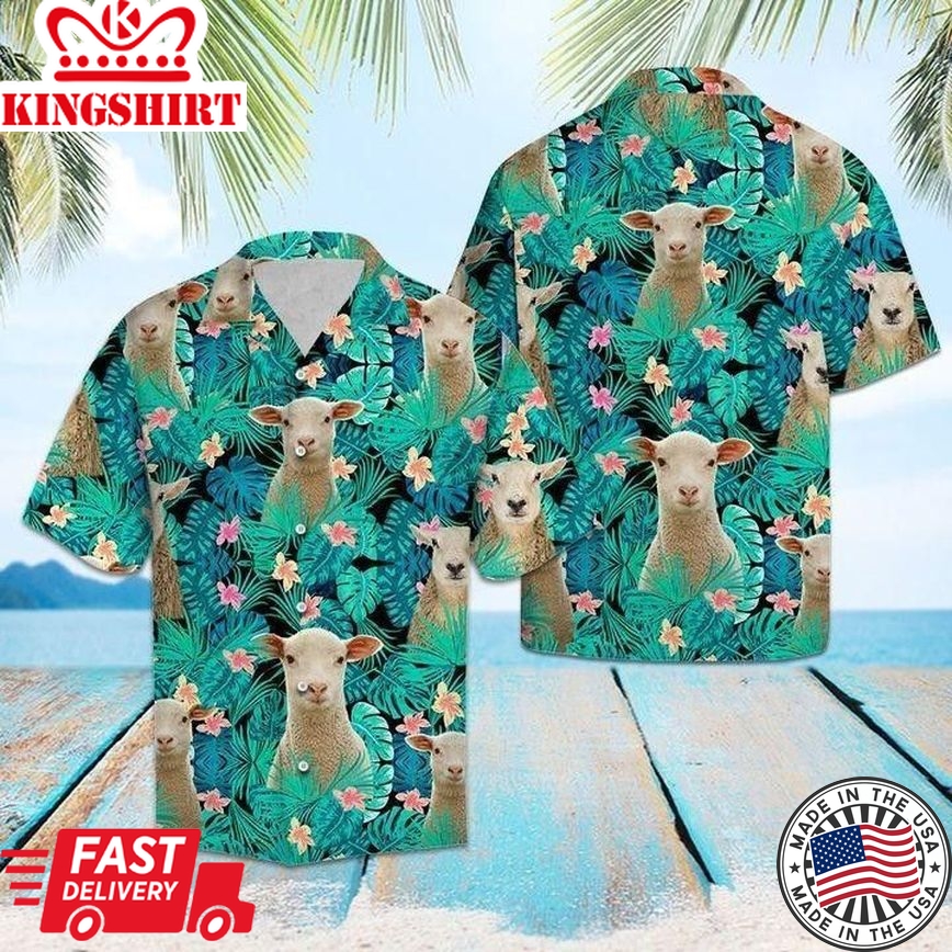 Sheep Tropical Trendy Hawaiian Shirt Hw1613N