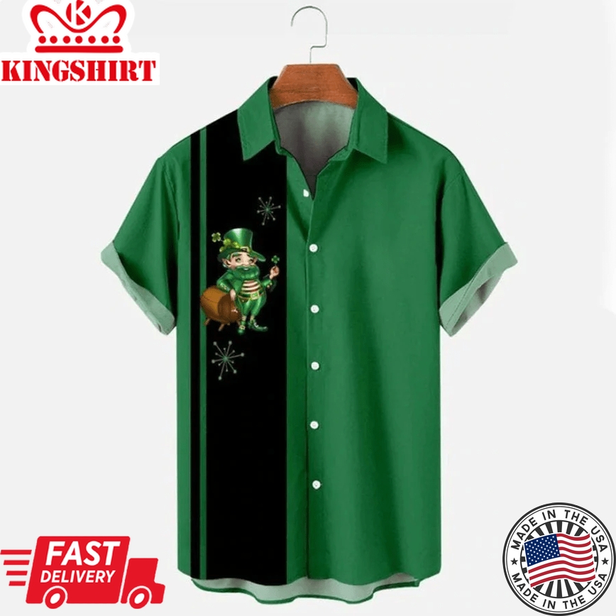 Shenanigans St. Patrick's Day Clover Trendy Hawaiian Shirt, Lucky Patrick's Day, Irish Trendy Hawaiian Shirt