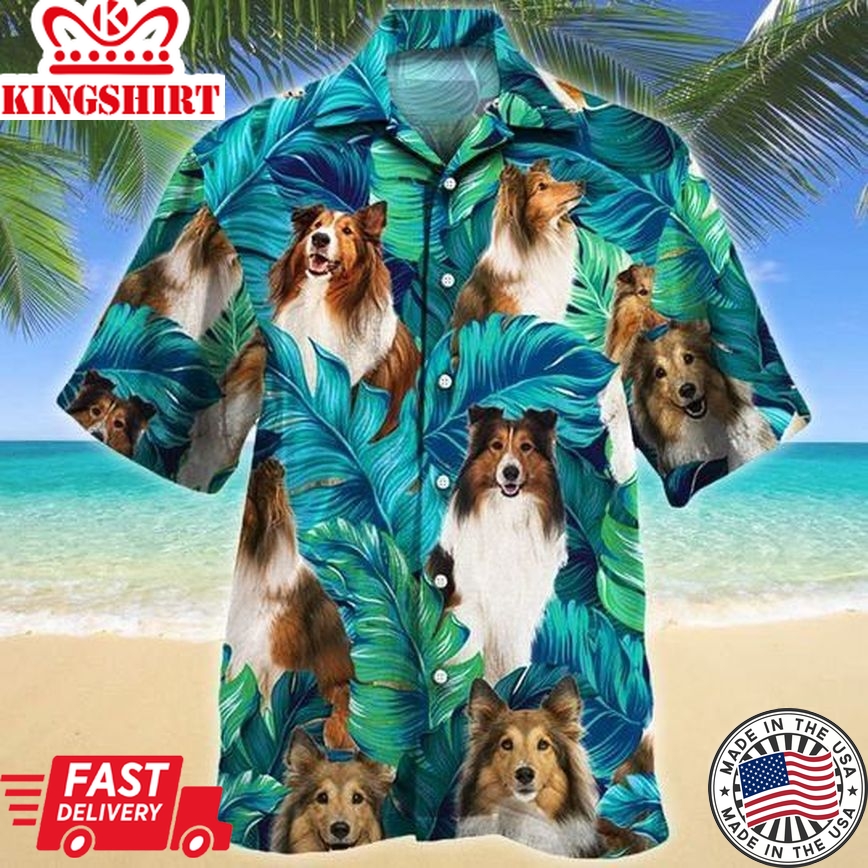 Shetland Sheepdog Dog Lovers Hawaiian Style For Summer All Printed 3D Trendy Hawaiian Shirt, Summer Aloha Shirt Men And Women