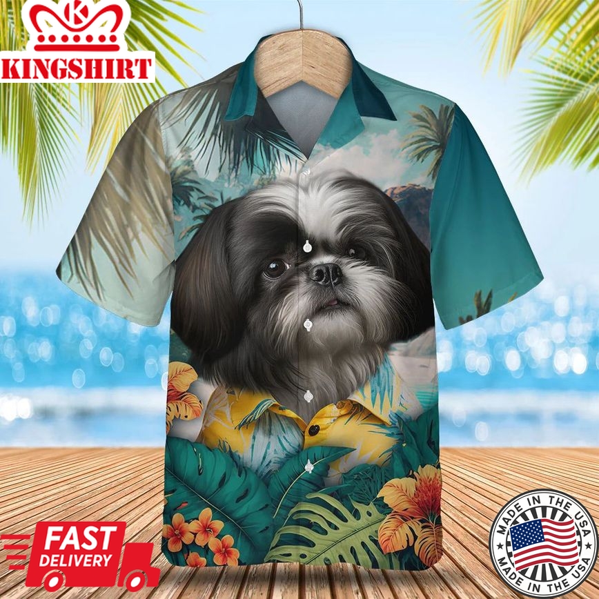 Shih Tzu 2 - 3D Tropical Trendy Hawaiian Shirt