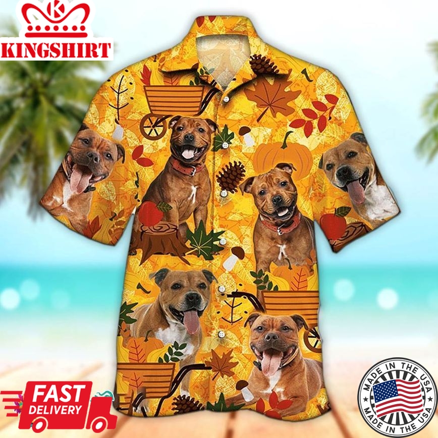 Shih Tzu Hawaiian Shirt Staffordshire And Autumn Hawaiian Aloha Beach Shirt