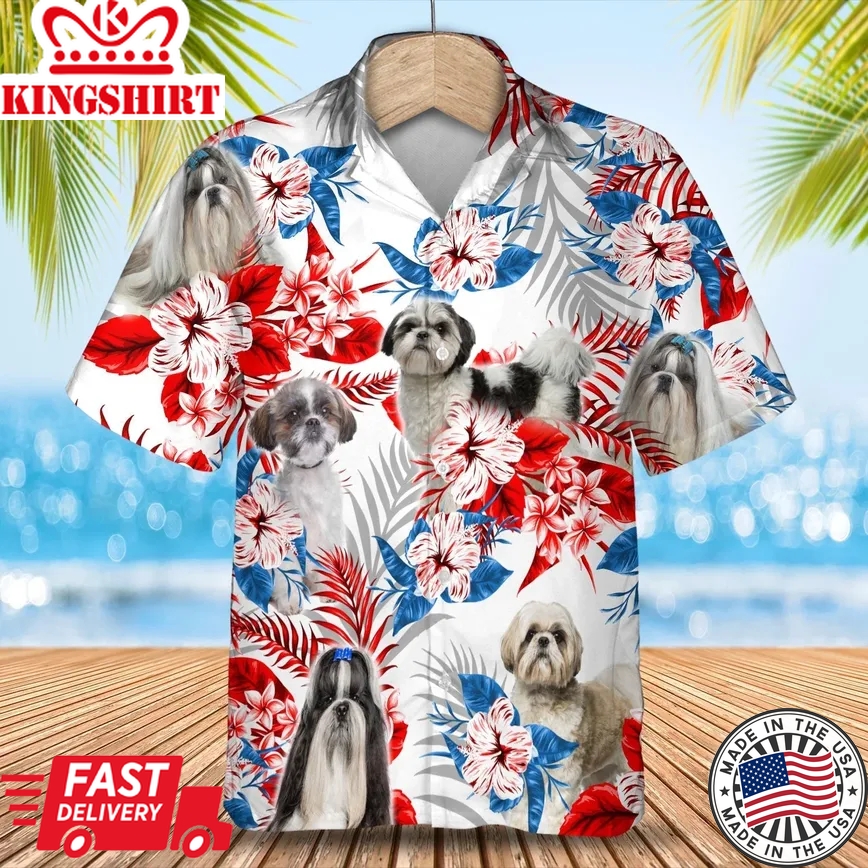 Shih Tzu Trendy Hawaiian Shirt Gift For Summer, Summer Aloha Shirt, Trendy Hawaiian Shirt For Men And Women