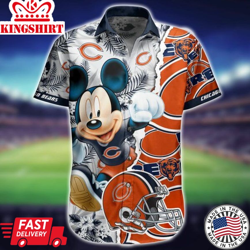 Short Mickey All Over Print: NFL Chicago Bears Hawaiian Shirt