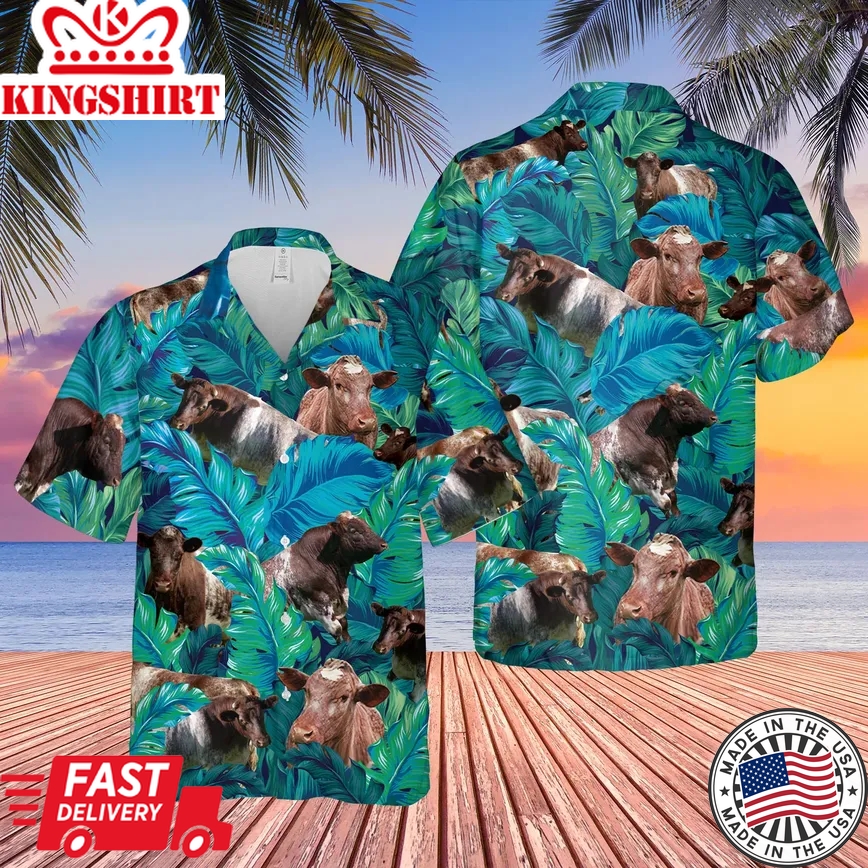 Shorthorn Cattle Lovers Trendy Hawaiian Shirt, Cow Trendy Hawaiian Shirt For Summer Gifts