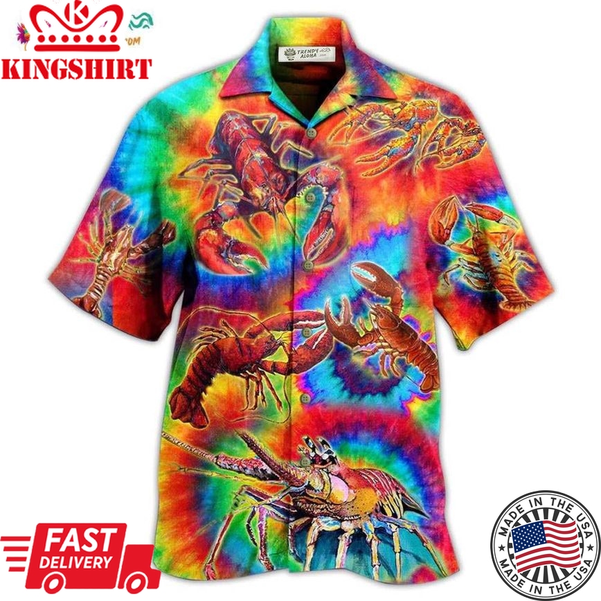 Shrimp Red Love Rainbow Hawaiian Shirt