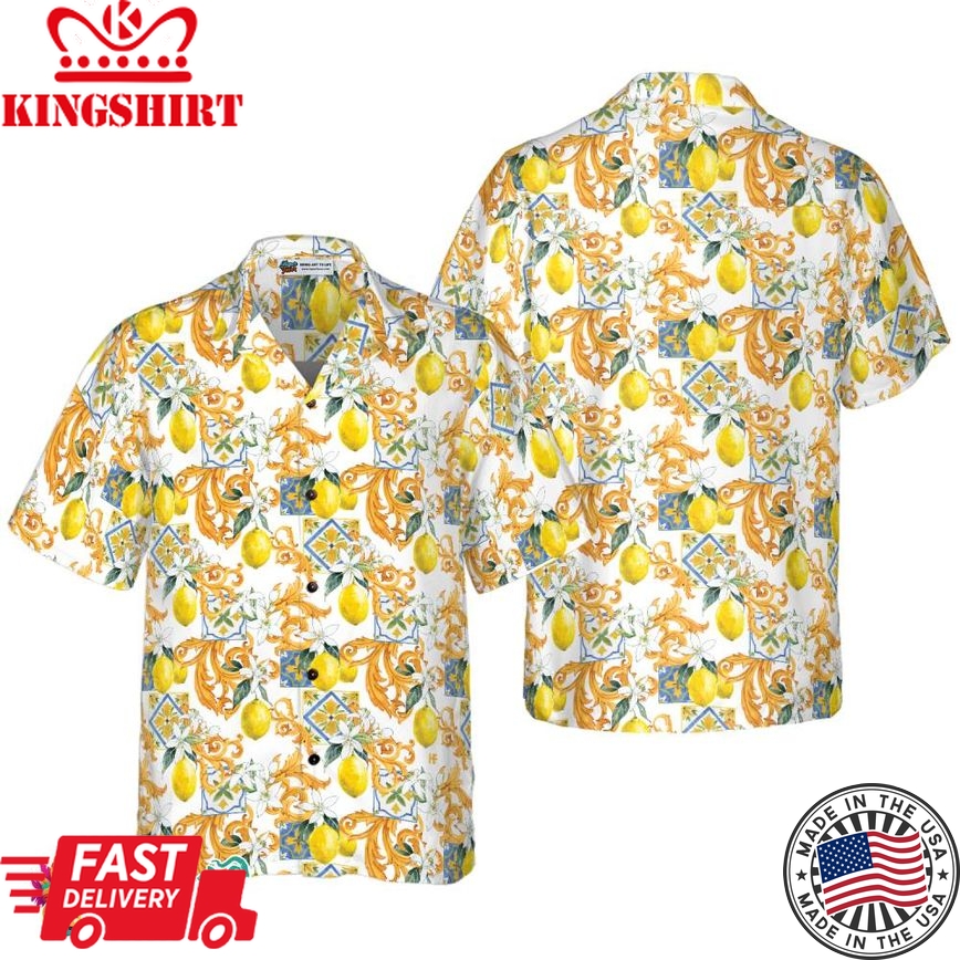 Sicilian Style Lemon Print Hawaiian Shirt