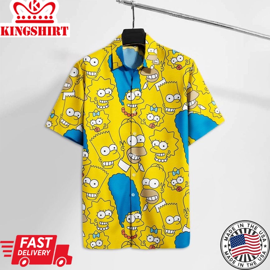 Simpson Hawaiian Shirt Ts Emoji Faces Ss Family Yellow Hawaii Tshirt