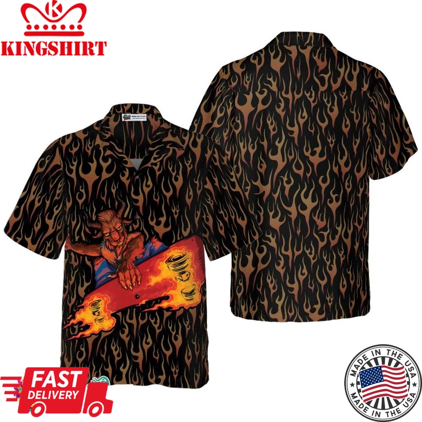 Skating Satan Gothic Hawaiian Shirt, Goth Hawaiian Shirt For Men And Women