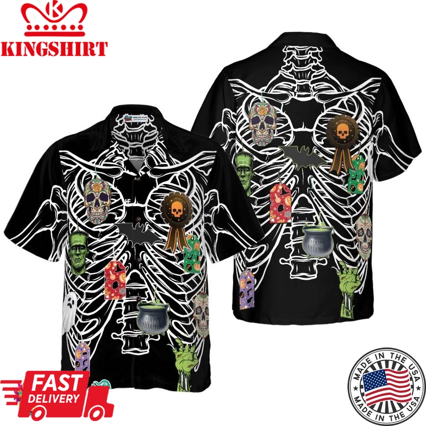 Skeleton Decorate Halloween Hawaiian Shirt, Unique Halloween Shirt For Men And Women