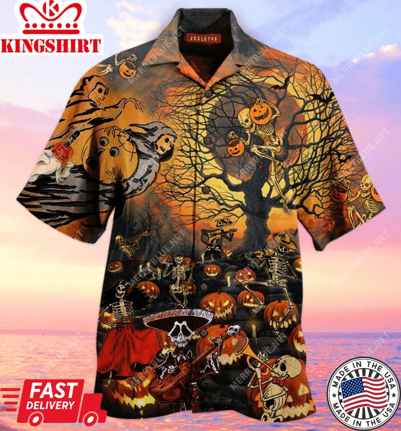 Skeleton Halloween Party Trendy Hawaiian Shirt