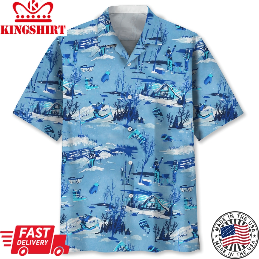 Skiing Trendy Hawaiian Shirt