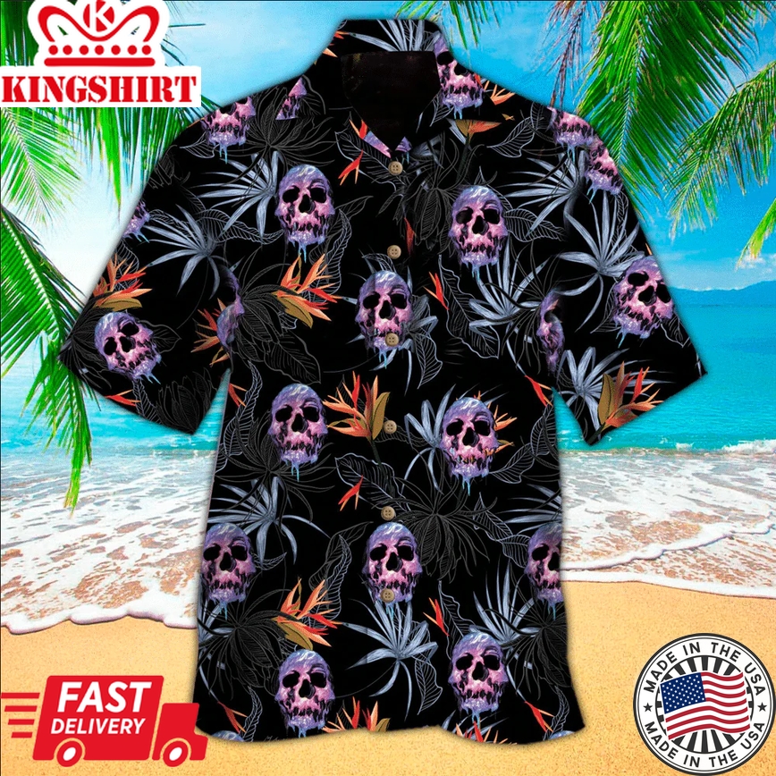 Skull Aloha Hawaii Shirt, Perfect Trendy Hawaiian Shirt For Skull Lover