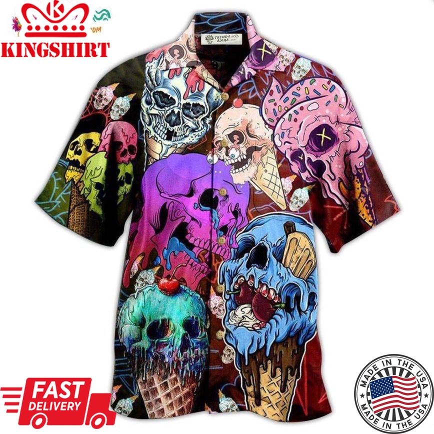 Skull And Ice Cream Hawaiian Shirt