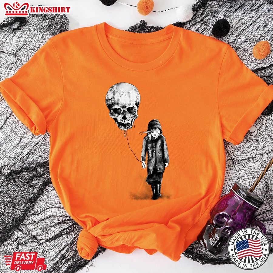 Skull Balloon Depressed Girl T-Shirt