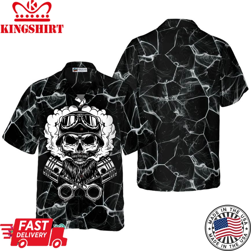 Skull Biker Motocycle Hawaiian Shirt, Motorcycle Shirts For Men And Women