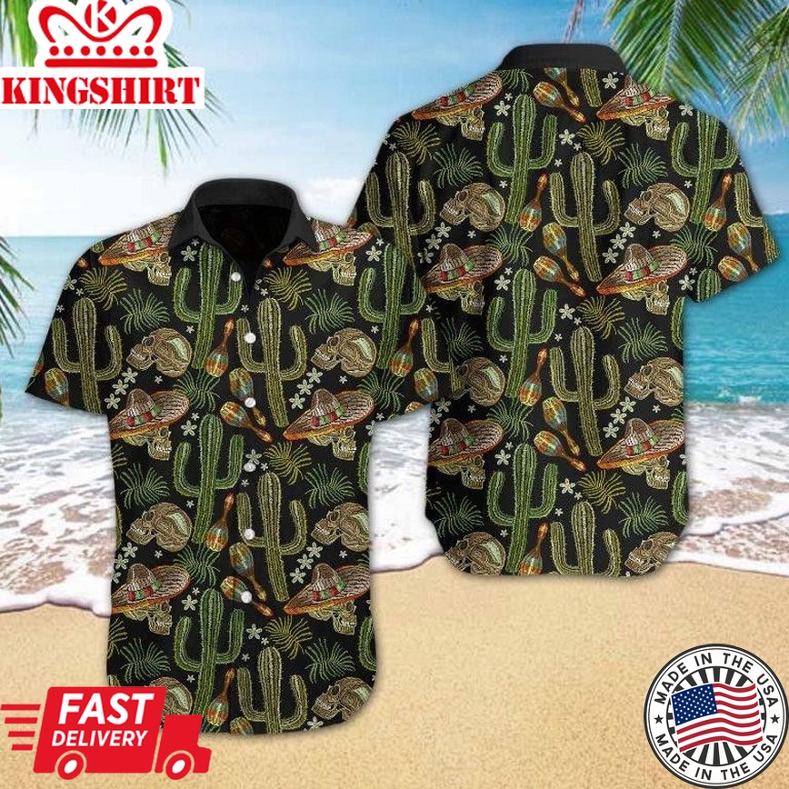 Skull Cactus Trendy Hawaiian Shirt