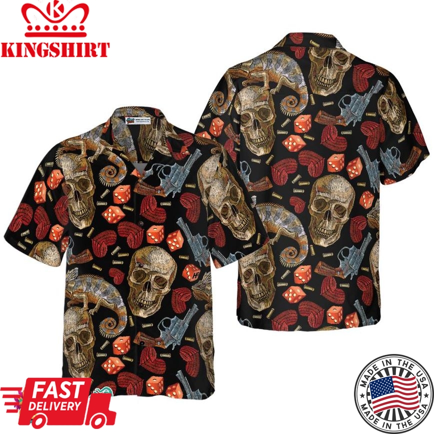 Skull Chameleon Hawaiian Shirt