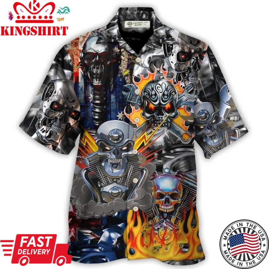 Skull Engine Piston Don'T Fix Me Australia Hawaiian Shirt