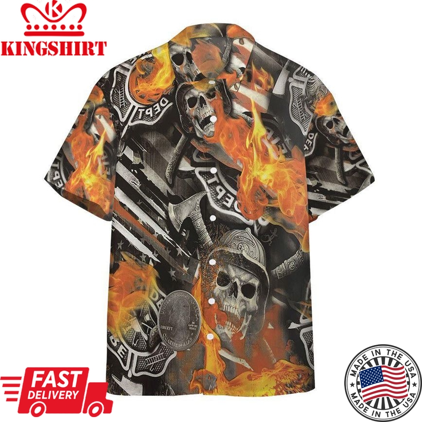 Skull Firefighter Trendy Hawaiian Shirt