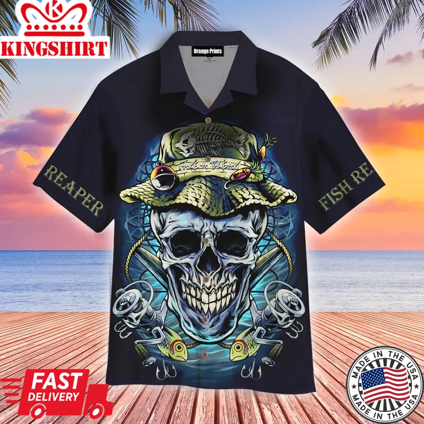 Skull Fisherman Trendy Hawaiian Shirt For