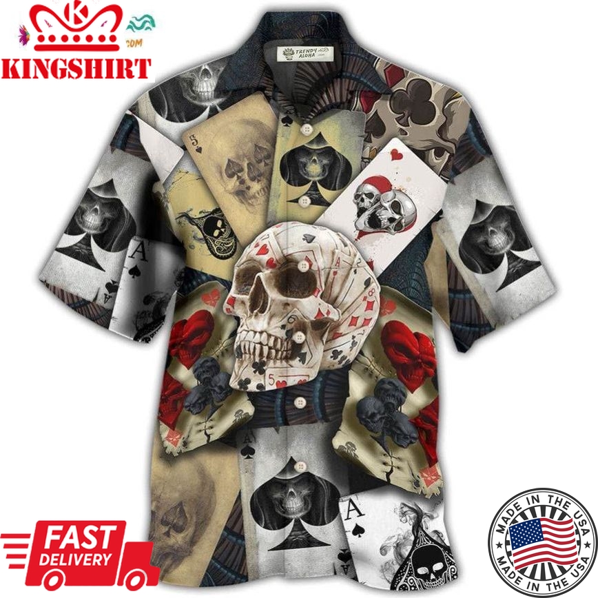 Skull Gambling Card Retro Art Hawaiian Shirt