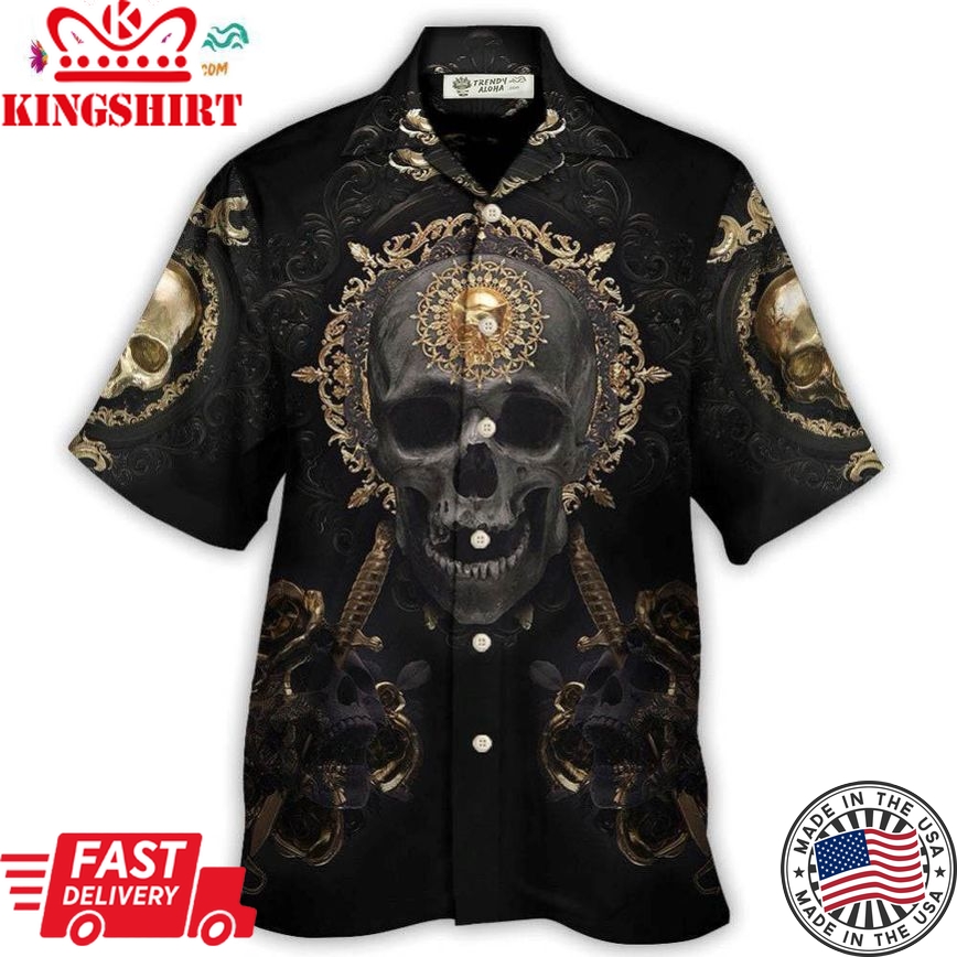 Skull Golden Skull True King Stay True Till Death Hawaiian Shirt