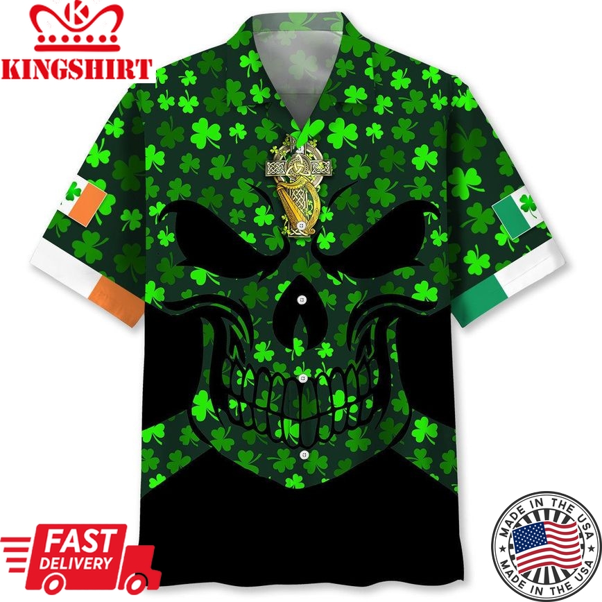 Skull Green St.Patrick Day Trendy Hawaiian Shirt