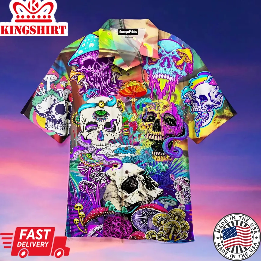 Skull Hippie Multicolor Amazing Trendy Hawaiian Shirt For