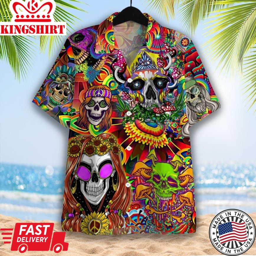 Skull Hippie Trendy Hawaiian Shirt