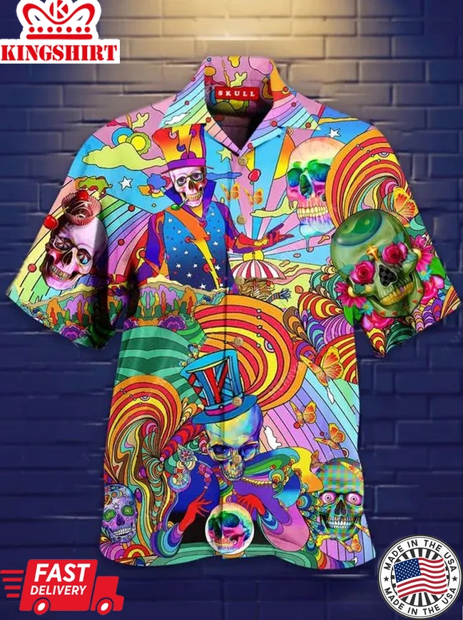 Skull Hippie Trendy Hawaiian Shirt