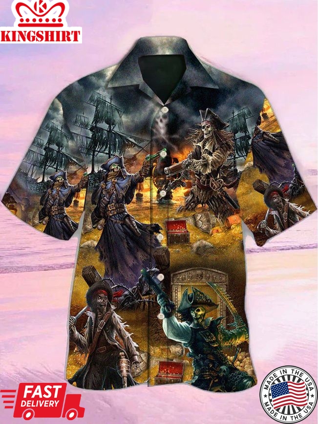 Skull Hunting Treasure Journey Hawaiian Shirt