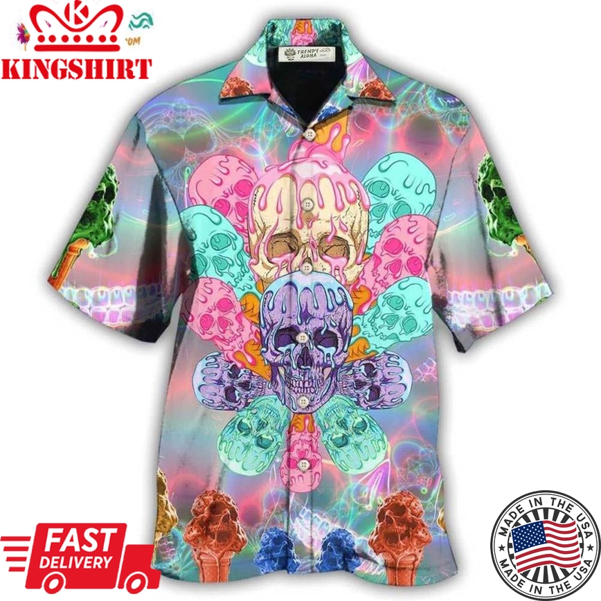 Skull Ice Cream Cooling Hawaiian Shirt