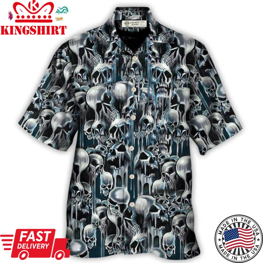 Skull It'S Hot In Here Hawaiian Shirt