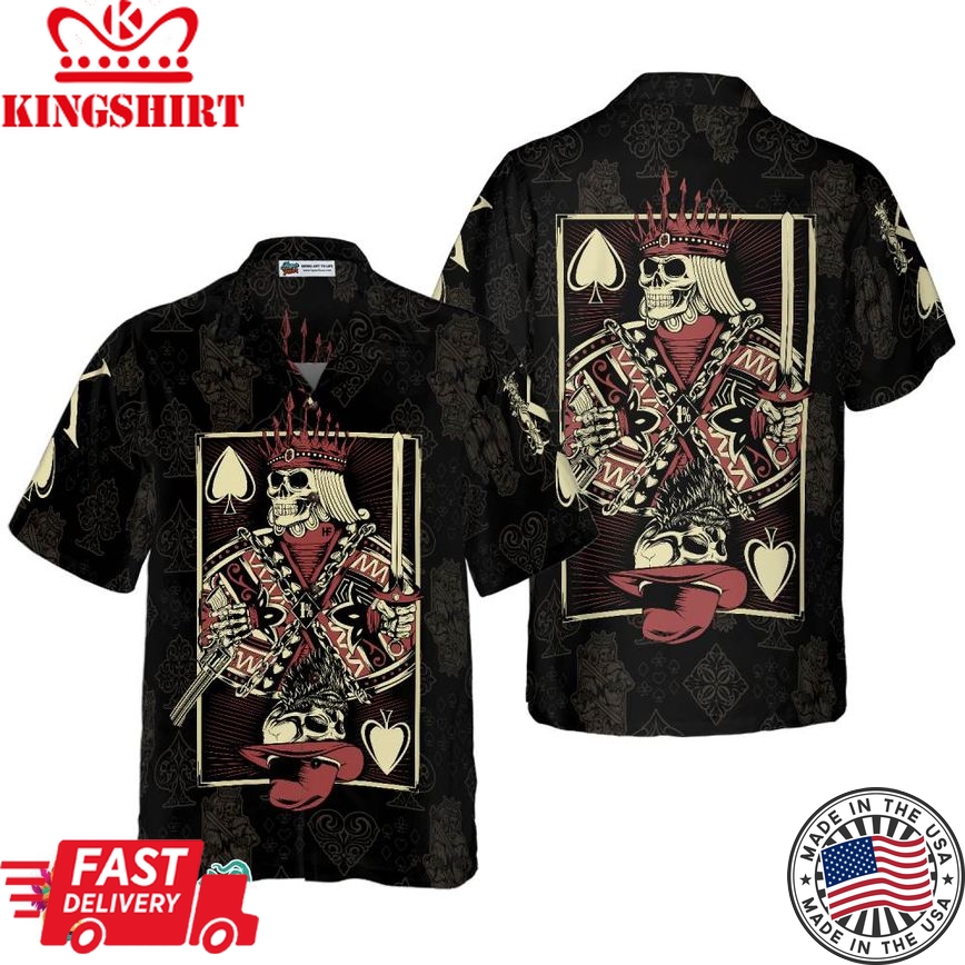 Skull King Of Spades Card Hawaiian Shirt