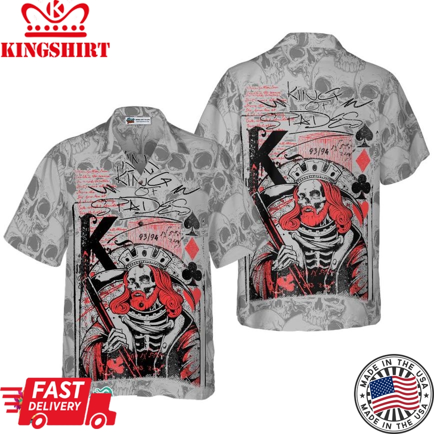 Skull King Spades Skull Hawaiian Shirt, Best Skull Shirt For Men And Women