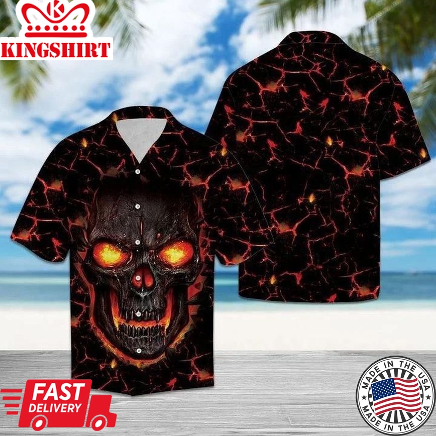 Skull Lava Trendy Hawaiian Shirt