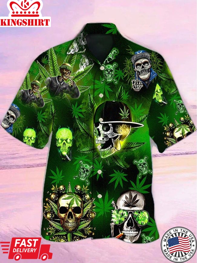 Skull Let's Get High Hawaiian Shirt