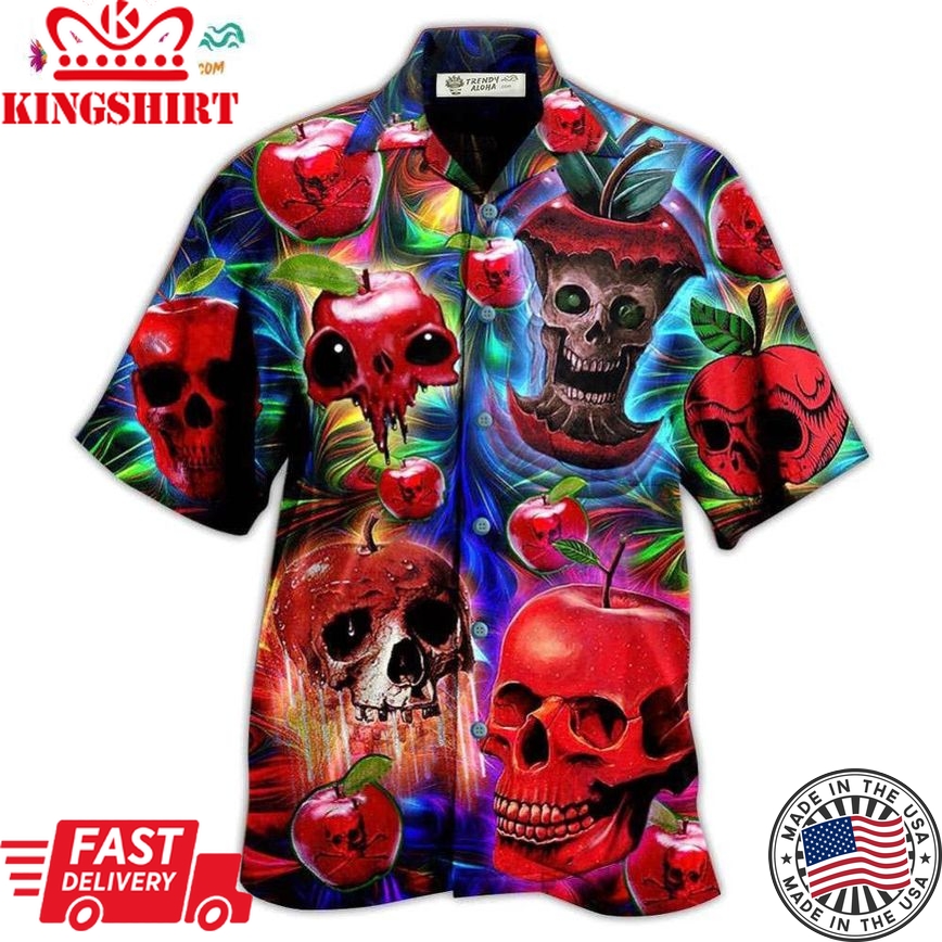 Skull Love Apple Hawaiian Shirt