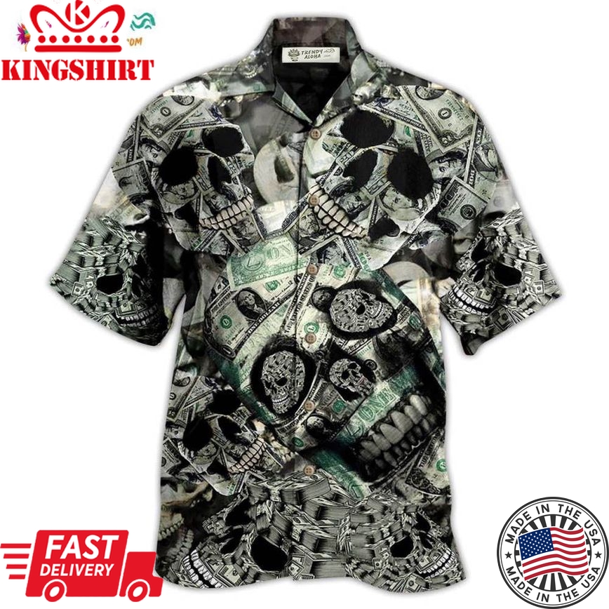 Skull Love Money Hawaiian Shirt