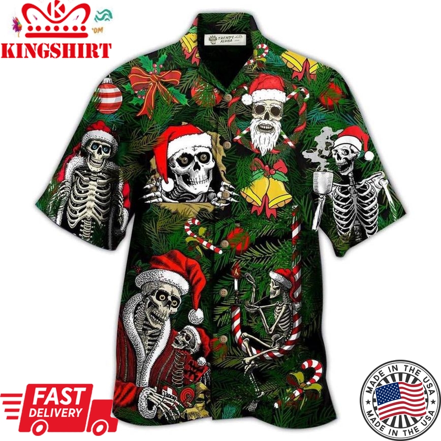 Skull Merry Xmas Happy Hawaiian Shirt