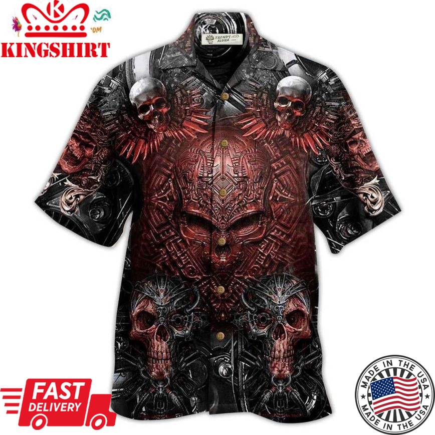 Skull Metal Style Angry Hawaiian Shirt