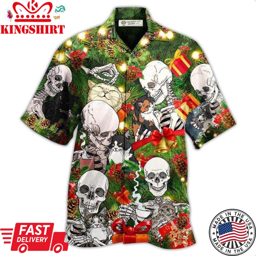 Skull My Cat And I Talk Sht About You Hawaiian Shirt