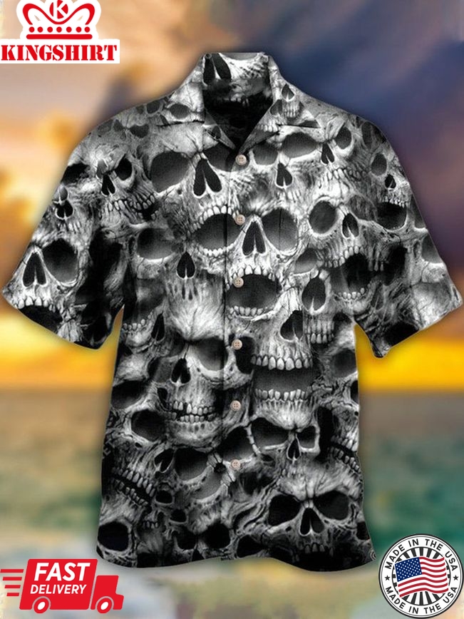 Skull No Fear No Pain Hawaiian Shirt