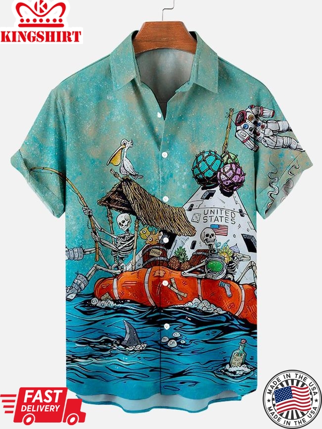 Skull Paradise: Hawaiian Inspired Skull Pattern Shirt