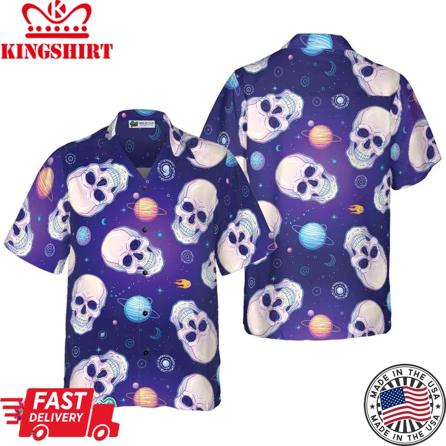 Skull Planets Outta Space Hawaiian Shirt