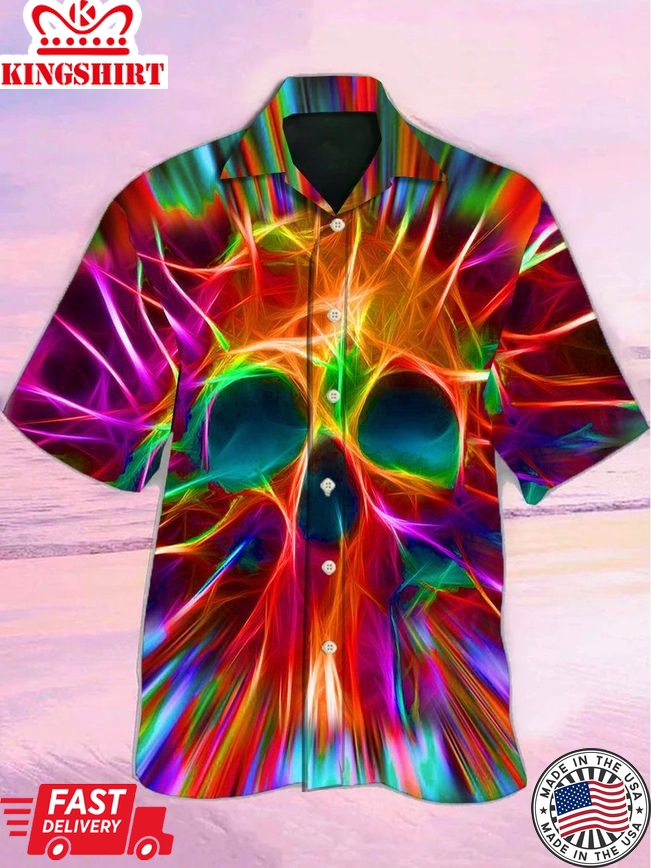 Skull Rainbow Color Love Style Hawaiian Shirt