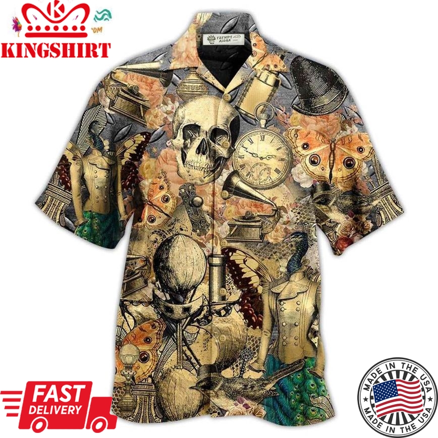 Skull Retro Style Hawaiian Shirt