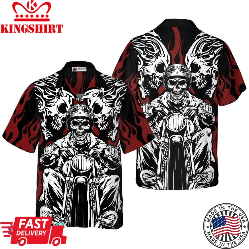 Skull Rider Motorcycle Hawaiian Shirt